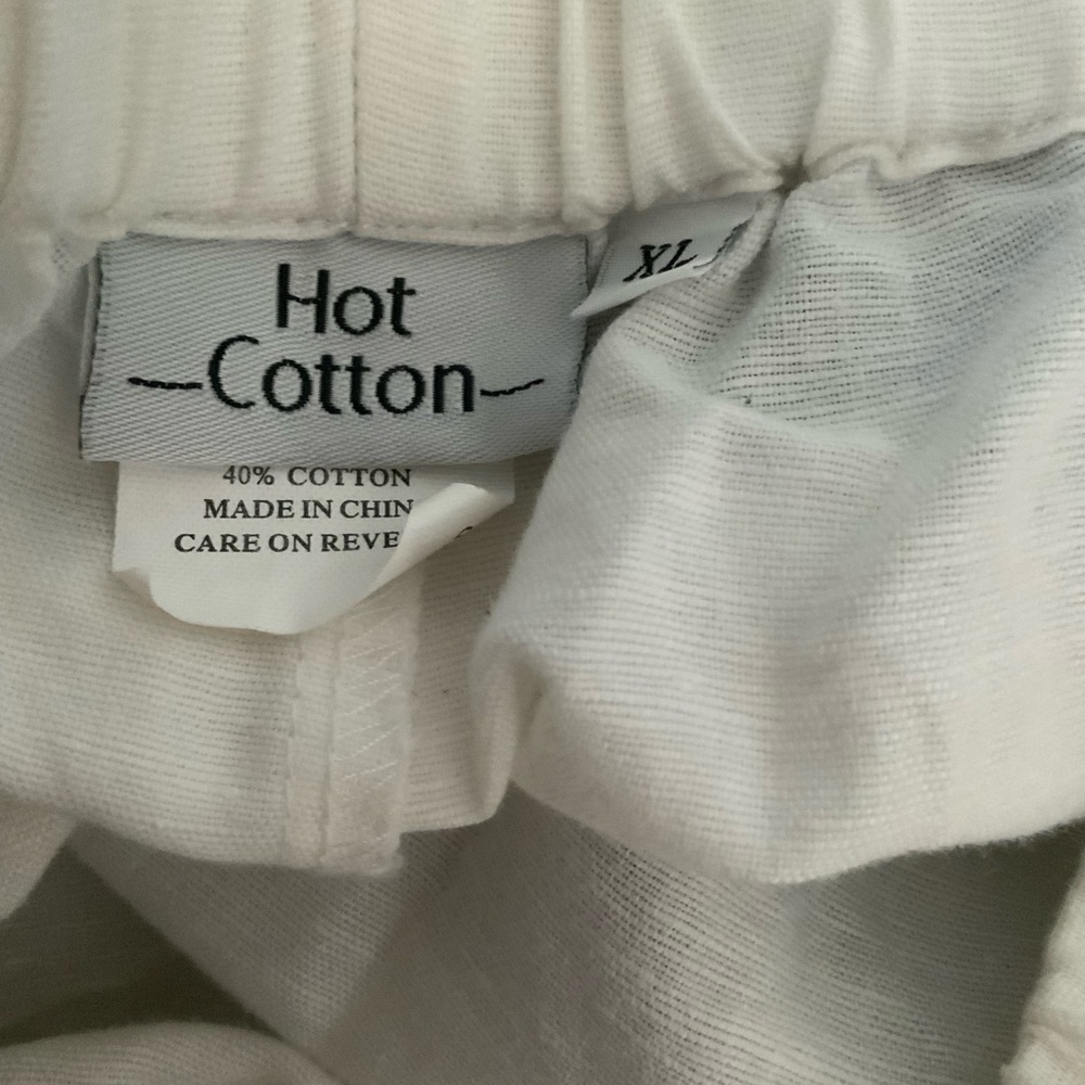 NWOT Hot Cotton white Elastic Waist Pants - Picture 4 of 5